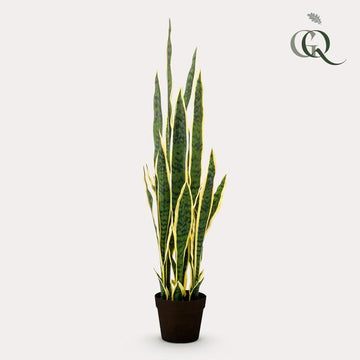 Kunstplant - Sanseveria Trifasciata - Vrouwentong - 97 cm